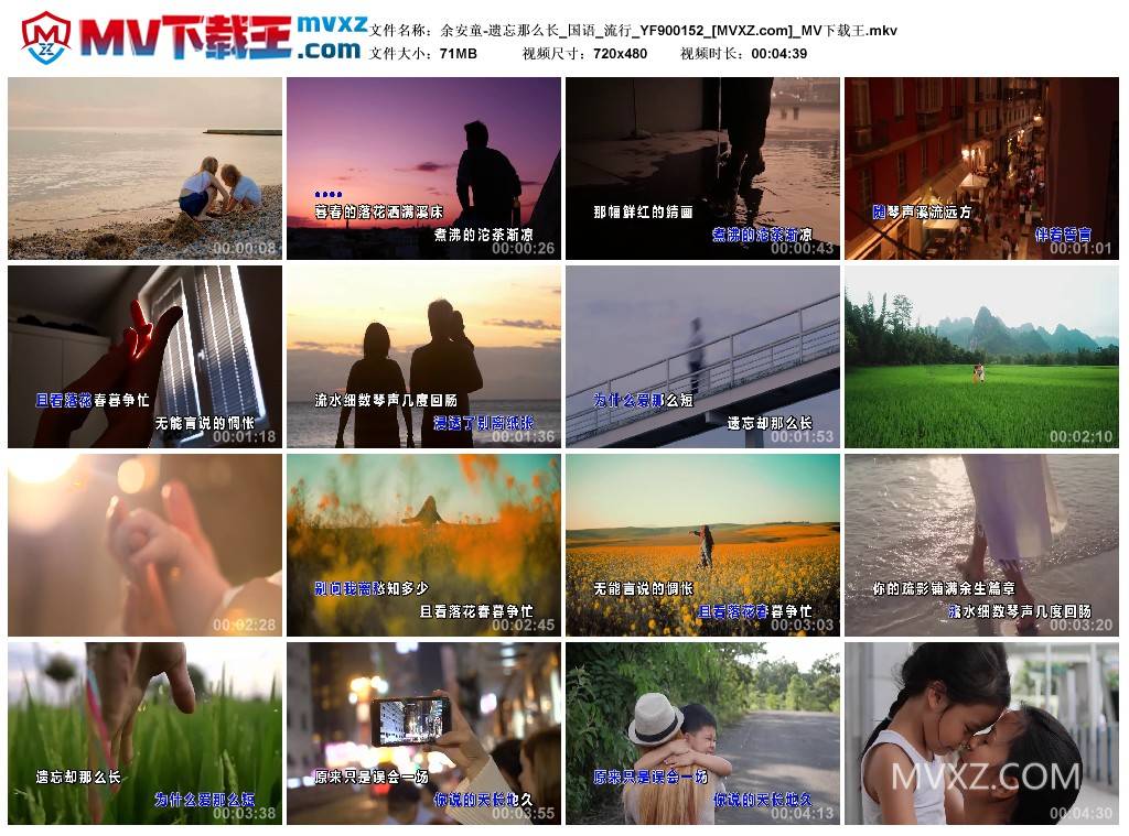 余安童-遗忘那么长_国语_流行_YF900152